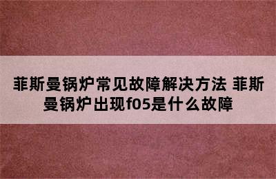 菲斯曼锅炉常见故障解决方法 菲斯曼锅炉出现f05是什么故障